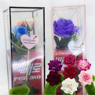 장미꽃 빼빼로 선물세트 데코 초콜릿 연인 친구 기념일 선물, 1개