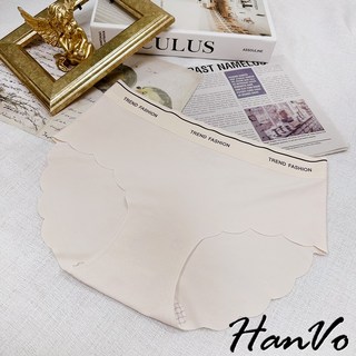 HanVo 無痕冰絲運動風中高腰內褲 涼感純棉底襠 女內褲 A11-5756, 米粿杏