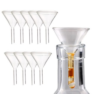 소분용 유리깔때기 소형 10개입 세트 여과장치 과학실험 액체 소분용, 10개, 투명