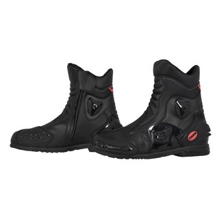 摩托車短筒騎士靴：透氣舒適、耐磨防滑，提升騎乘靈活度與安全性, 黑