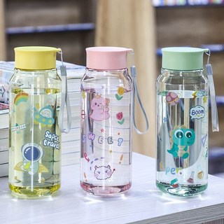 新款夏季高顏值運動便攜隨手水杯女學生耐高溫塑料杯子潮流太空杯, 薄荷綠,800ML, 1個