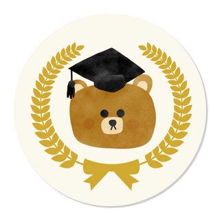 랄랄라 졸업 데코 스티커, 학사모곰, 1세트