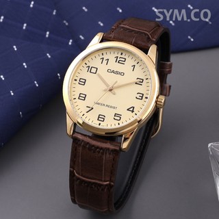 카시오 사용하기 편리한 데일리 슬림 심플 남녀 커플 시계 001 골드 화이트 옐로우 남성용