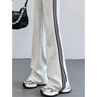 條紋喇叭褲高腰顯瘦運動休閒衛褲