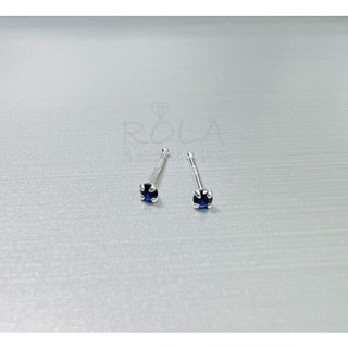 ROLA蘿拉銀飾飾品 999足銀養耳棒 2MM水鑽圓珠純銀耳針 免耳堵耳扣 18色可選