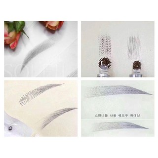 gali嘉莉美妝 新款紋繡滾輪針(10入) 紋眉齒輪針 線條眉拉絲 霧眉針 輕奢滾輪紋繡針片, 1個, 7mm小滾輪針10個