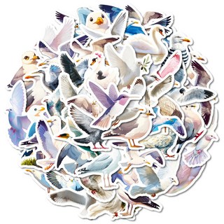嗨購 MJ白鳥塗鴉貼畫 可愛卡通飛鳥筆記本平板電腦桌面防水貼紙 56張, T01042827, 1個
