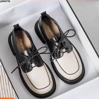 樂福鞋 單鞋女2023春秋新款時尚百搭蝴蝶結英倫風一腳蹬漆皮樂福小皮鞋潮