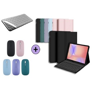 케이스나라 갤럭시탭 S10 Lite 라이트 호환 블루투스 무선 키보드 케이스 북커버 마우스 세트 SM-X400 X406N, 핑크, 1개