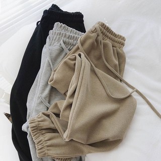 L-4XL 大尺碼哈倫褲 寬鬆束腳九分運動褲