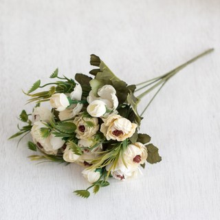 仿真植物 仿真花 絹花 假花18頭歐式米蘭苞 6色裝飾花束 居家裝飾 家居生活擺飾花束 人造花, 白色, 1個