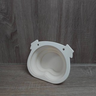 告白汪喵 摺疊碗 食品級矽膠寵物碗 耐油汙掛勾設計, 米白, 1個