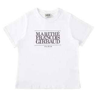 MaritheFrancoisGirbaud 男女適用W-經典Logo短袖 MF35SCURT02, 短袖(白色) Logo(紫色)