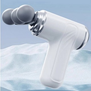 포켓미니 마사지건 9종헤드 헬스 운동 안마 등 어깨 무선 진동, 포켓미니 마사지건-베이지