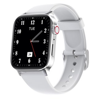 DM07 통화 스마트워치 체온 심박수 녹음 메모리 TWS 음악 통화 시계 선물, 화이트, 하나