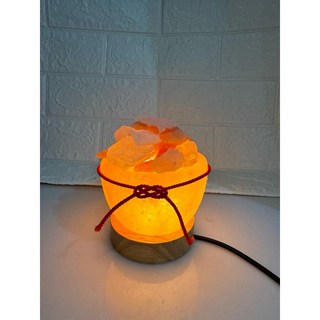 聚寶盆鹽燈 精選USB鹽燈 小聚寶盆鹽燈 金飯碗 喜馬拉雅山玫瑰晶鹽燈, 1個, 玫瑰晶