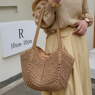 아르트 빅사이즈 여름 왕골 지사 숄더 라탄백 가방