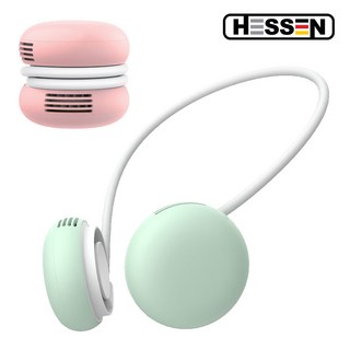 [헤쎈] 무선 넥밴드 선풍기 마카롱 넥선풍기 휴대용 여름 무더위 등산 골프 운동 필수품, 화이트(마카롱), JJ-NF1