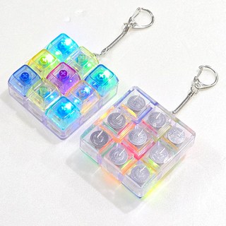 화려한 디스코 컬러 LED 키보드 딸각이 키캡 키링, 1개, 디스코 불빛LED 키보드 딸깍이