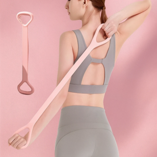 전신 스트레칭 근력 운동 8자형 요가 탄력 밴드 세트, 1세트, 핑크