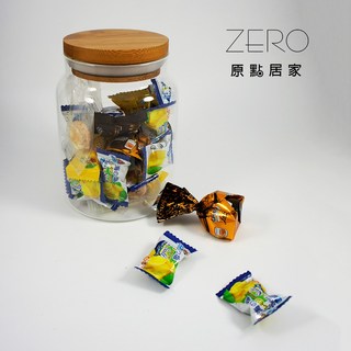 ZERO原點居家 木蓋儲物罐 復古木蓋 玻璃密封罐, 1個, 1000ml