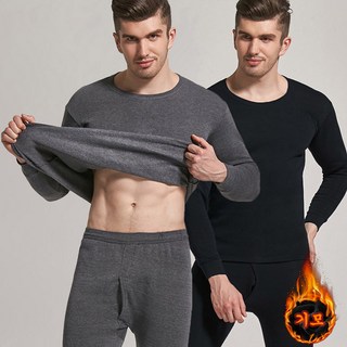 ORZQU 1+1 남성 겨울 내복 기모 도톰 발열내의 세트