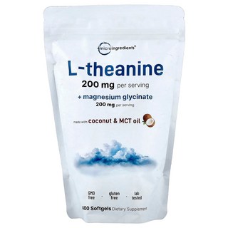 Micro Ingredients L theanine 마그네슘 글리시네이트 소프트젤 400정, Micro Ingredients, l-테아닌 + 마그네, 1개