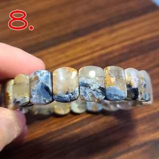 彼得石玉化手排手鍊 地球紋風暴石 獨特油畫質感 14x10mm