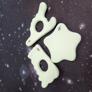 꿈의공방 심플 나뭇잎 괄사 3종 중 택/괄사 마사지/사용 설명서 제공, 원하는 모양 택 3(배송 메세지 기재), 3개