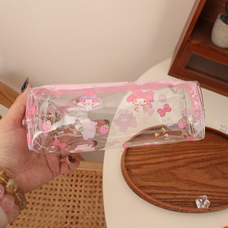 모모조조 산리오 투명 pvc 미니 필통, 1개, 핑크