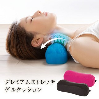 프리미엄 스트레치 겔쿠션 일자목 거북목 스트레칭 목스트레칭 목아플때, 블랙, 1개