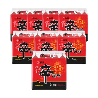 신라면 멀티팩 120g 5입 8팩 총40봉 매운 봉지 대용량 박스, 40개
