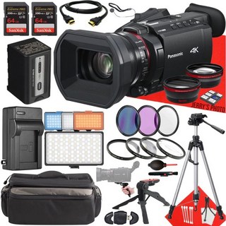 파나소닉 HC-X1500 UHD 4K HDMI 캠코더 24배 줌 2PC 64GB 메모리 추가 배터리 LED 조명 필터 삼각대 기타26개 번들, 파나소닉 HC-X1500 UHD 4K HDMI 캠코더,