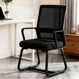 허리편한 인체공학 사무용의자 자세교정 바퀴없는 컴퓨터의자 FP-877, 블랙