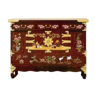 그림통영머릿장 860mm 고가구수납장 오동나무 전통가구 전화대