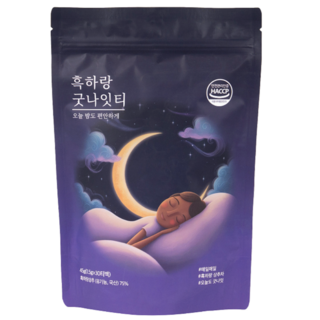[30티백] 흑하랑 굿나잇티 국내산 유기농 흑하랑 상추차 꿀잠상추 락투신, 1개, 30개입, 1.5g