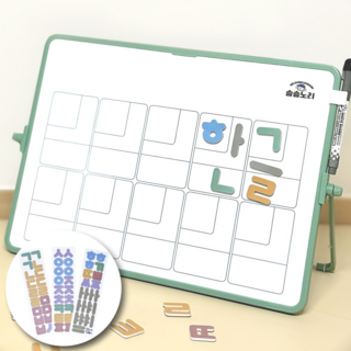 승승노리 자석보드 유아 한글공부 어린이 한글떼기, 자석보드 1개 + 한글자석 58피스, 1개