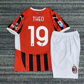 AC米蘭主場球衣 7號莫拉塔 22號卡卡 10號萊奧 足球成人球服套裝, 1個, 主場套裝19號特奧M