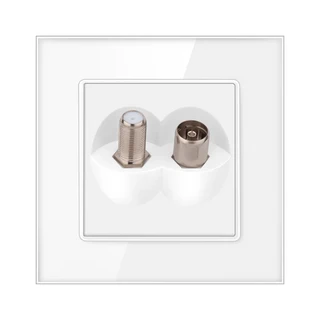 Livolo EU 표준 전원 소켓 흰색 크리스탈 유리 패널 AC 110~250V 16A 벽면 VL-C7C1EU-11 (4가지 색상), 03 white