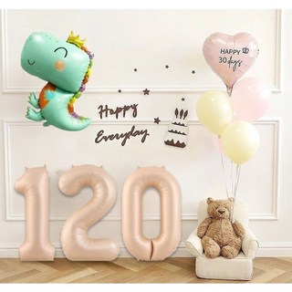 恐龍造型數字氣球組合 120歲生日派對裝飾, 粉嫩系數字30, 1套