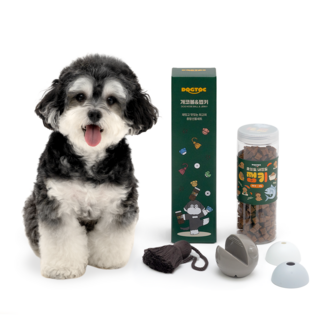 독톡 강아지 선물세트 장난감 간식 노즈워크 공 터그놀이 국내산 져키, 1개, 연어맛/새앙쥐+다크그레이