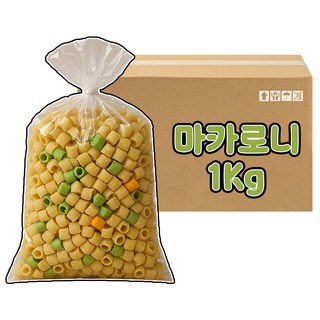[보아스몰] 칼라마카 마카로니 뻥튀기 1kg 대용량간식 맥주안주 기본안주 옛날과자 벌크간식 대롱과자, 1개