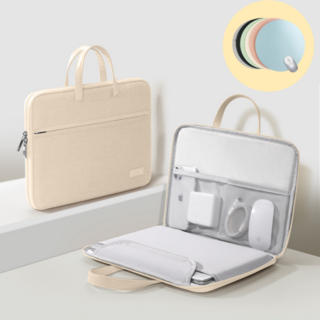 TAIKESEN 180도개방 깔끔한 속기모 노트북가방, 베이지