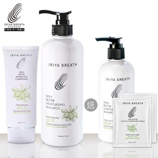 IRIYA伊麗雅 乳木果潤澤洗髮護髮組 (買大送小加贈試用包), 1個, 一入組