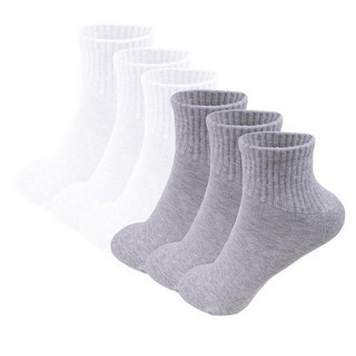 TZ Promise 6팩 - 여성용 운동용 쿼터 앵클 로우 컷 면 양말 쿠션 스포츠 러닝 그레이/화이트 104621, 쿼터 - 그레이/화이트