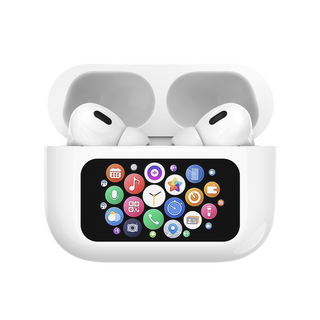 유닉 스마트 터치스크린 무선 블루투스 이어폰 노이즈캔슬링 생활방수, (A세트), 화이트