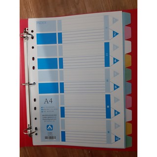 阿森文具 A4/13K PP 11孔十段分段卡 - 文件分類整理好幫手, 1個