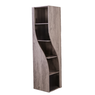 河狸居家 MIT 低甲醛 流線轉角櫃 展示櫃 曲線櫃 櫥櫃 書櫃 玩具櫃, 灰木色