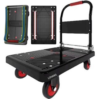 로한스 저소음 핸드카트 접이식 손수레 구루마 미끄럼방지, 블랙대형(72x48), 1개