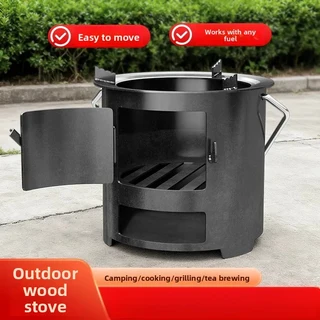 캠핑 이중연소 스테인리스 화목 난로 휴대용 화로 야외 장작난로
